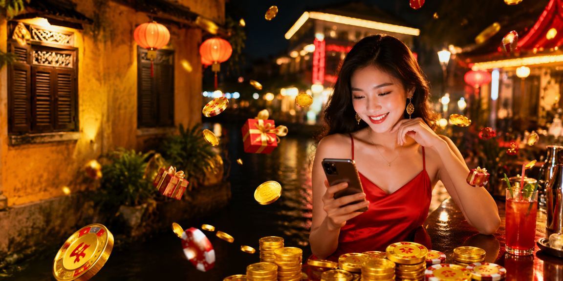 Khung cảnh phố Hội An về đêm tượng trưng cho trải nghiệm giải trí trực tuyến ql50